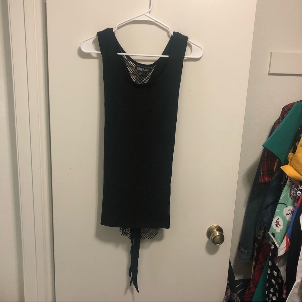 NWOT! Tripp NYC Black Fishnet Back Tie - Picture 3 of 7